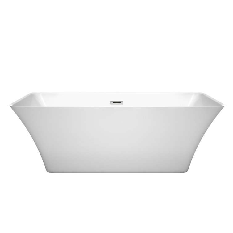 Tiffany 67'' White Acrylic Freestanding Soaking Bathtub
