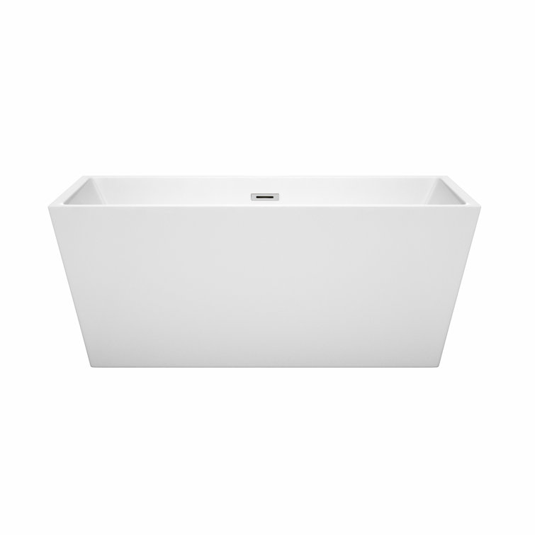 Sara 59'' White Acrylic Freestanding Soaking Bathtub