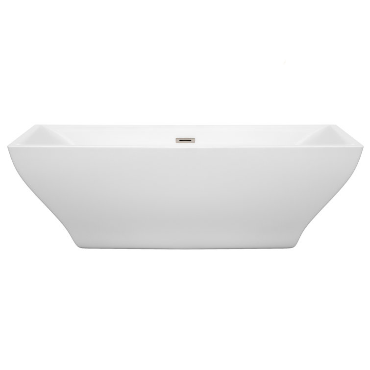 Maryam 71.5" White Acrylic Freestanding Soaking Bathtub