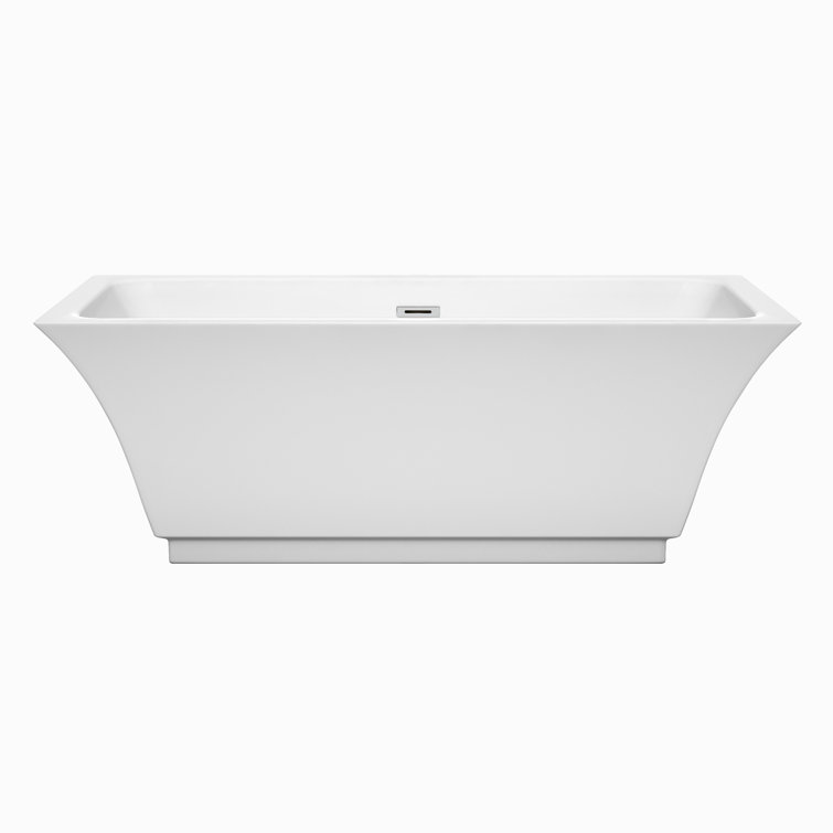 Galina 67'' White Acrylic Freestanding Soaking Bathtub