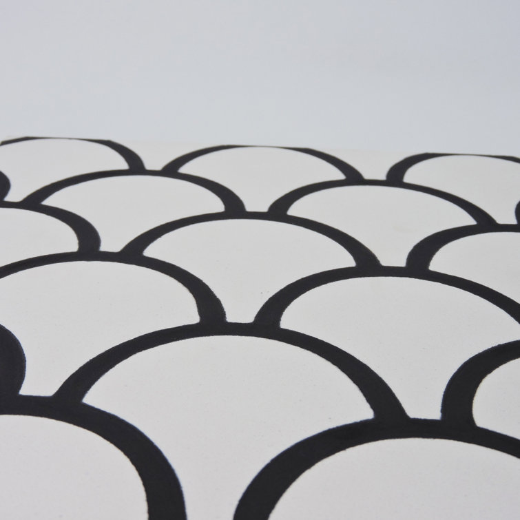 Handmade Black and White Geometric Cement Wall Tiles