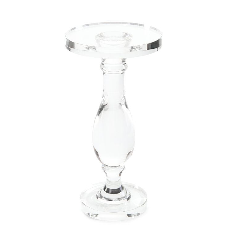 Clear Crystal Round Pedestal Accent Table