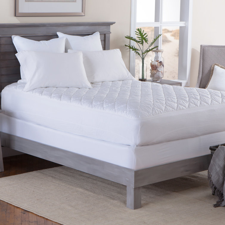 King White Waterproof Polyester Mattress Pad