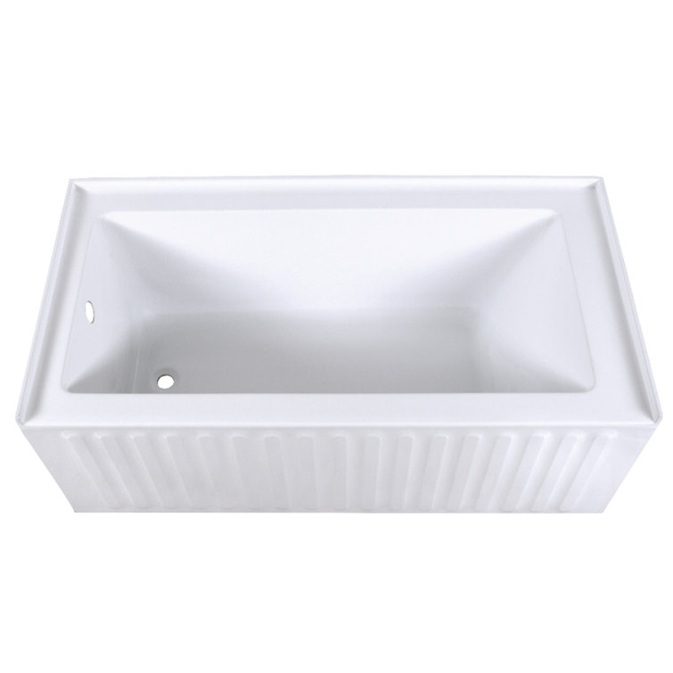 Aqua Eden 60-Inch White Acrylic Alcove Tub with Left Drain