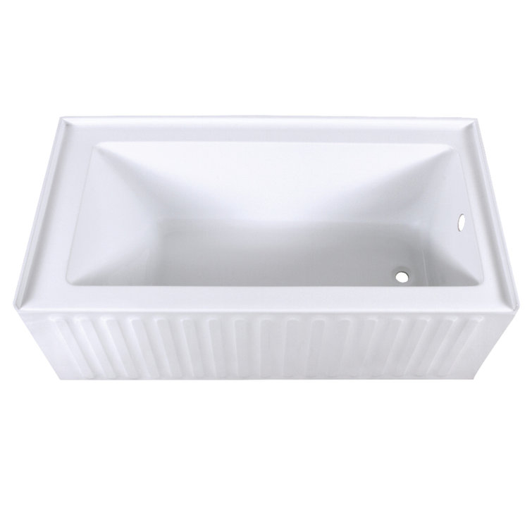 Aqua Eden 60-Inch White Acrylic Alcove Bathtub