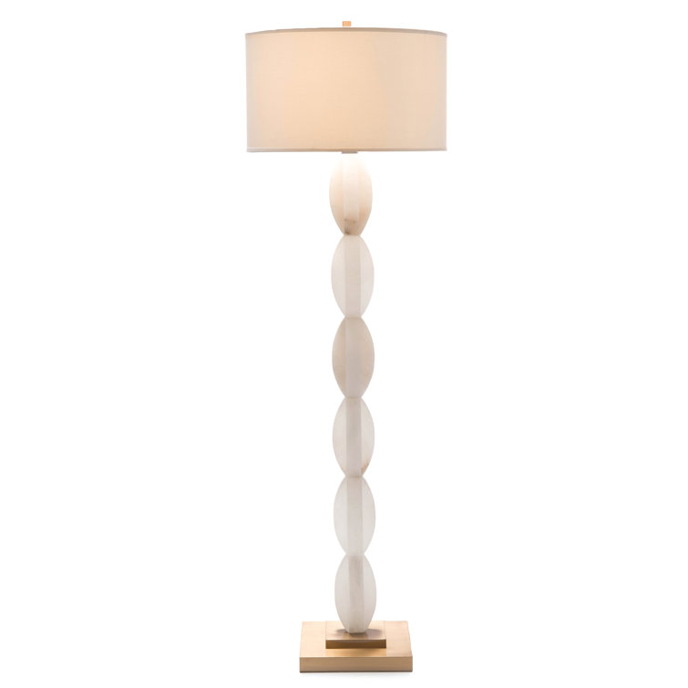 Alabaster Disc Stacked 68.5'' Floor Lamp with Coffee Bronze Finish