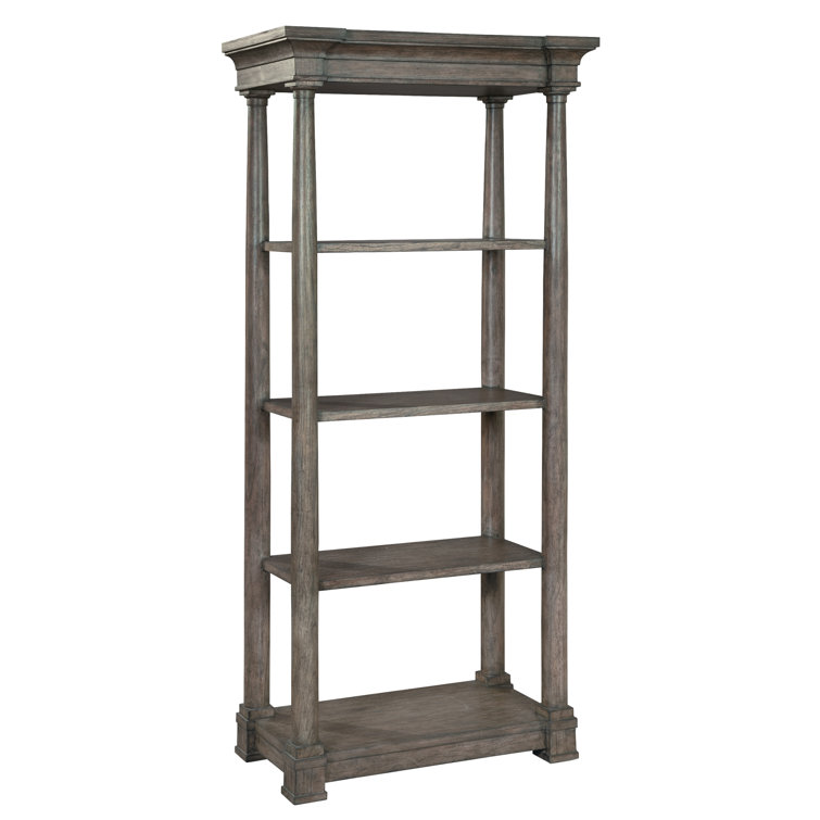 Lincoln Park Transitional Brown Wood Ladder Bookcase