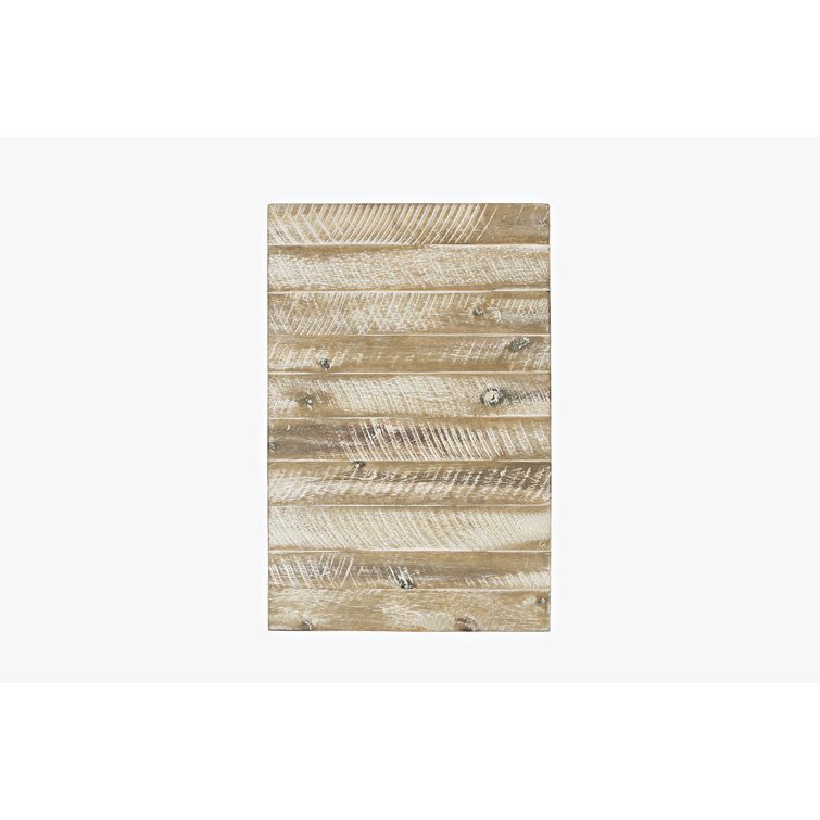 Washed Gray Solid Acacia Wood End Table with Storage