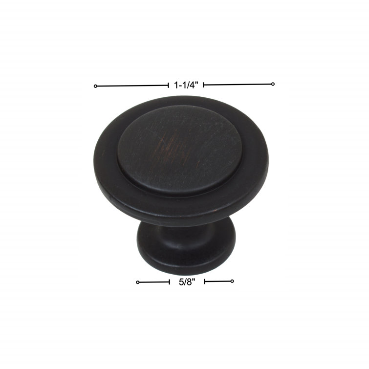 Classic Round Oil Rubbed Bronze Cabinet Knob with Mounting Hardware