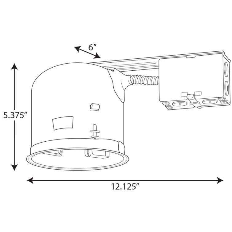 5" Gray Steel LED Recessed Housing with Airtight Seal