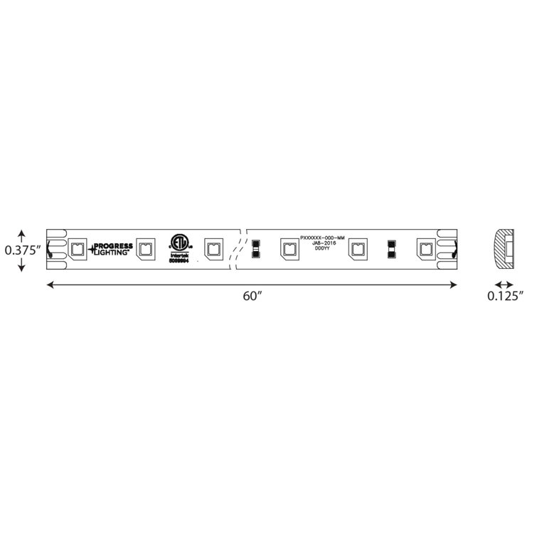 White 5' LED Tape Light with 3000K Soft White