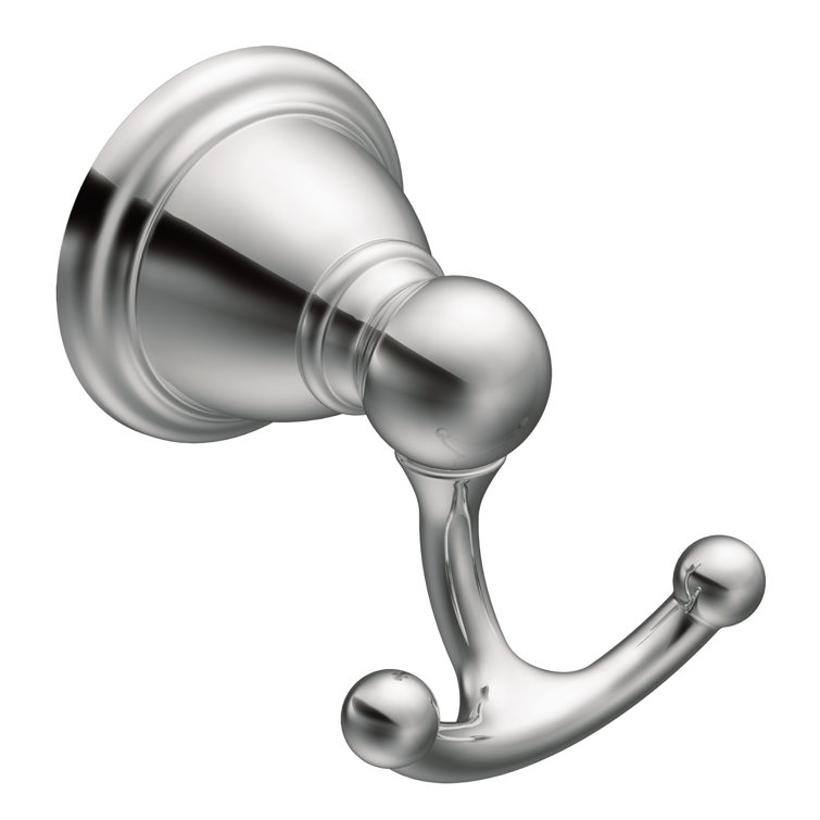 Chrome Double Robe Hook with Distressed Bronze Finish