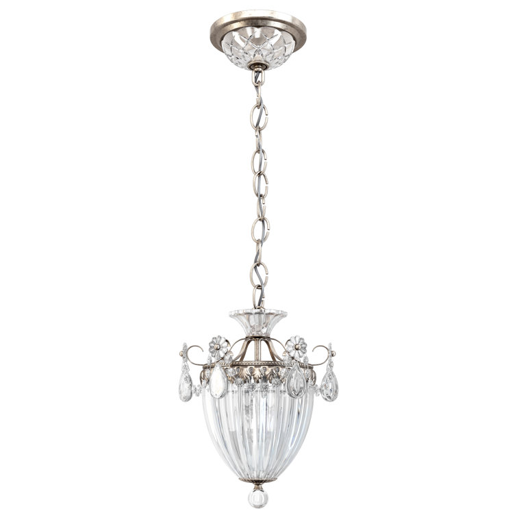 Antique Silver Crystal 3-Light Pendant with Heritage Clear Crystals