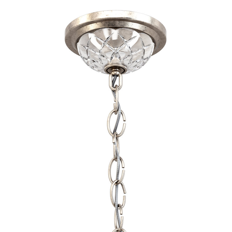 Antique Silver Crystal 3-Light Pendant with Heritage Clear Crystals