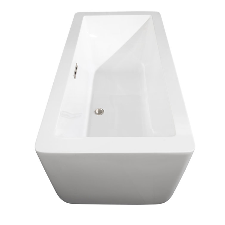 Laura 59'' White Freestanding Acrylic Soaking Bathtub