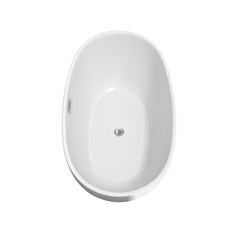 Juno 59'' White Acrylic Freestanding Soaking Bathtub
