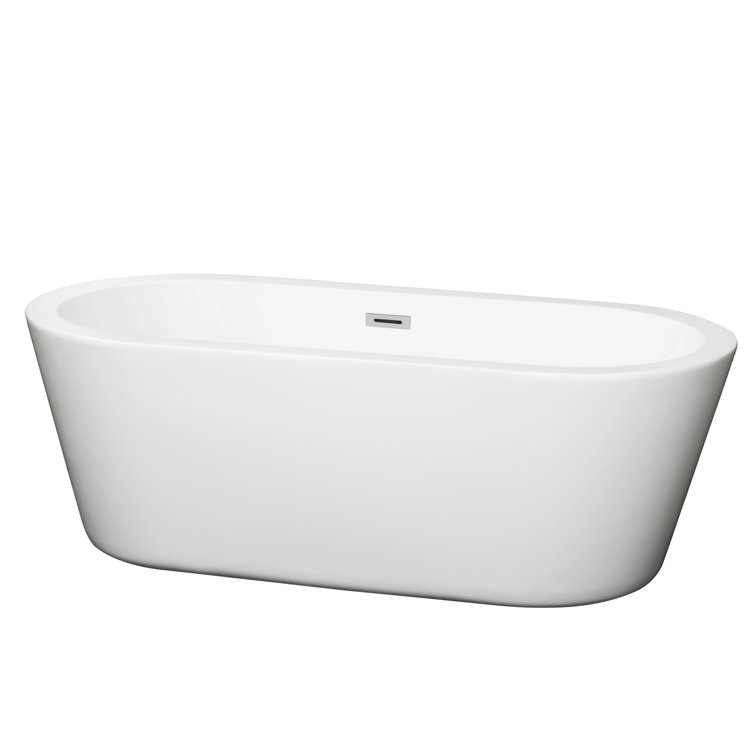 Mermaid 67'' White Acrylic Freestanding Soaking Bathtub