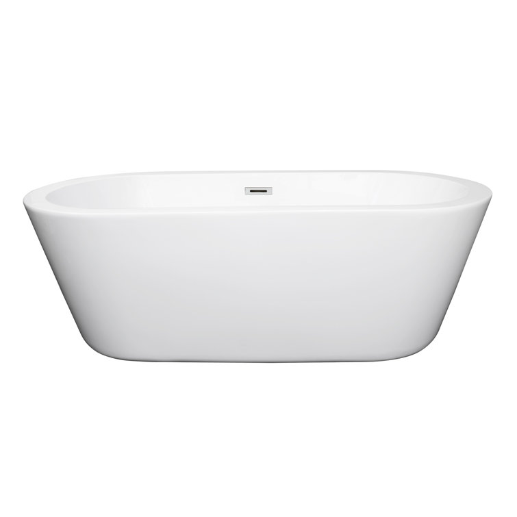 Mermaid 67'' White Acrylic Freestanding Soaking Bathtub