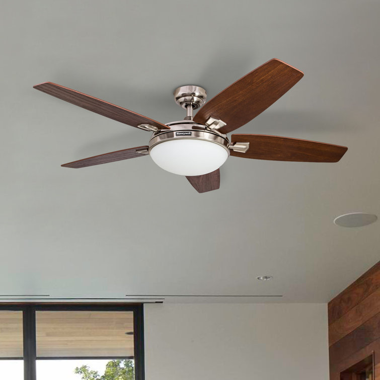 Honeywell 48'' Brushed Nickel Ceiling Fan with LED Light and Remote