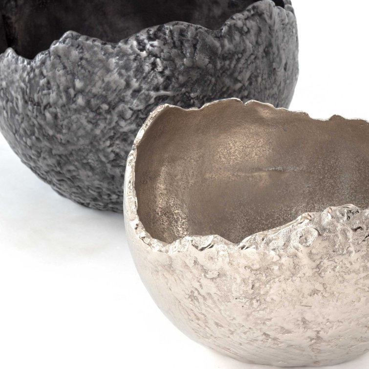 Terra Textured Metal Decorative Bowl Set