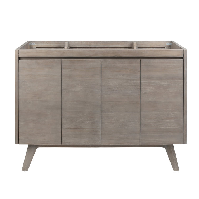 Coventry 48'' Gray Teak Solid Wood Single Free-Standing Vanity Base