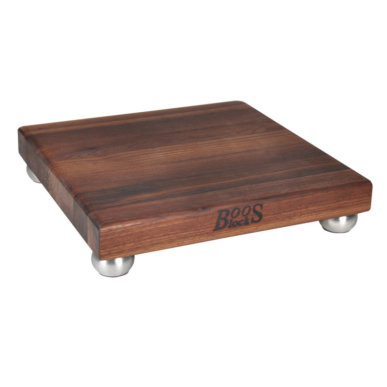 Walnut Edge Grain Cutting Board with Stainless Steel Feet