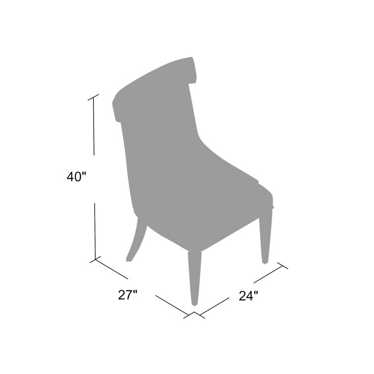 Dove White Leather and Oak Transitional Side Chair