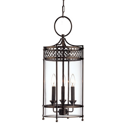Amelia Antique Nickel 3-Light Pendant with Clear Glass Shades