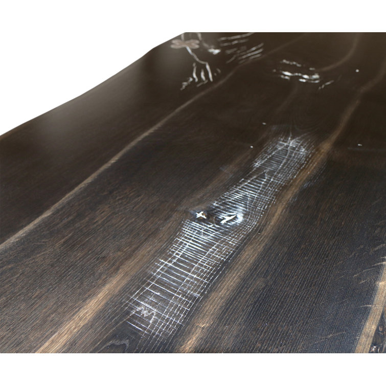 Rustic Reclaimed Oak Wood Dining Table with Metal Base, Seats 10