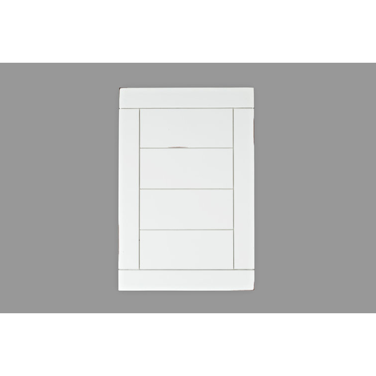 Weathered White Solid Acacia Wood End Table with Storage