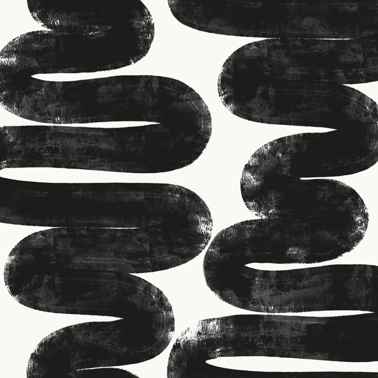 Black and White Abstract Peel and Stick Wallpaper