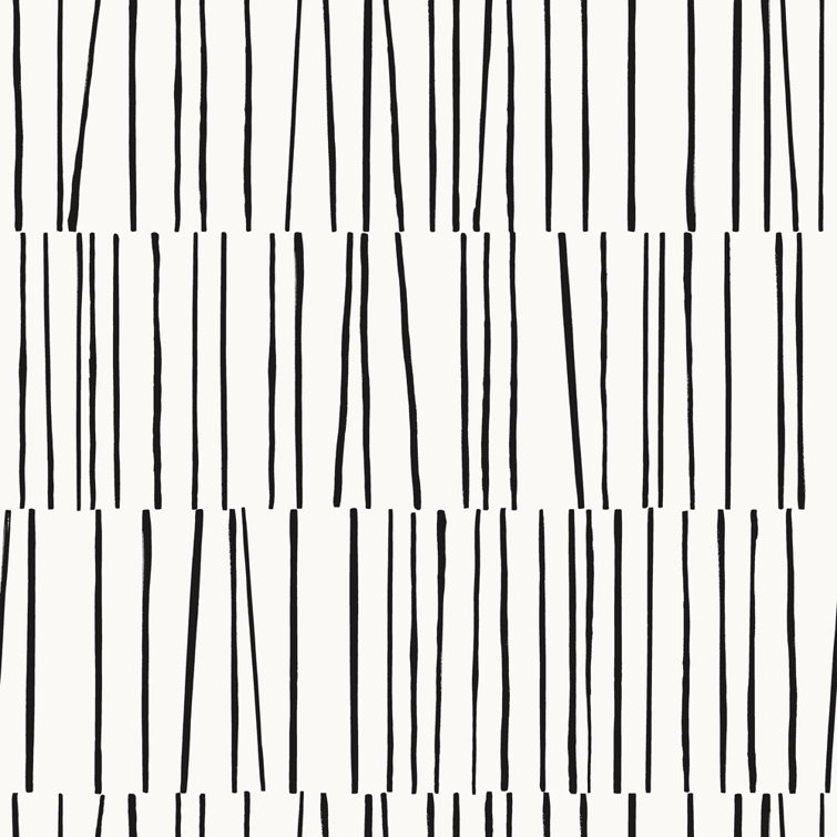 Modern Black and White Abstract Peel and Stick Wallpaper
