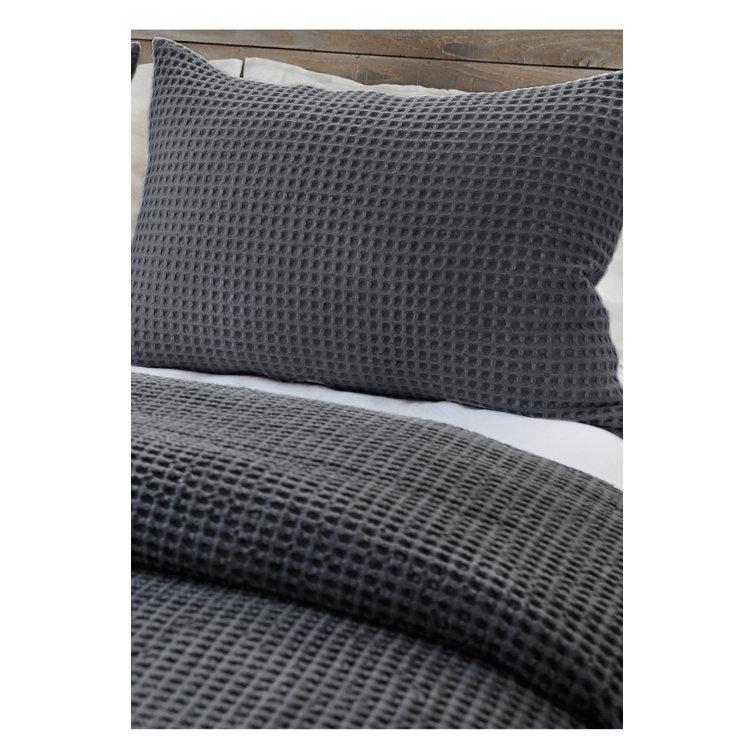 Zuma Charcoal Cotton Twin Blanket, Machine Washable