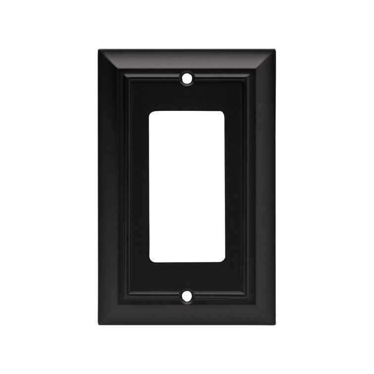 Matte Black Single Rocker Switch Wall Plate