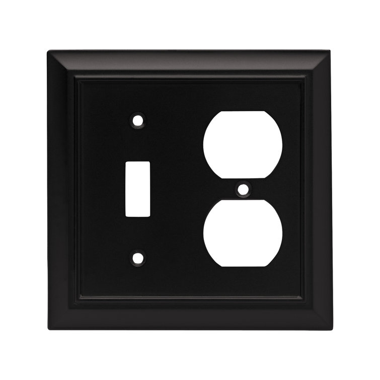 Matte Black 2-Gang Toggle and Duplex Wall Plate