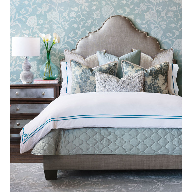 Viola Sea Breeze King Cotton Sateen Quilted Bedspread
