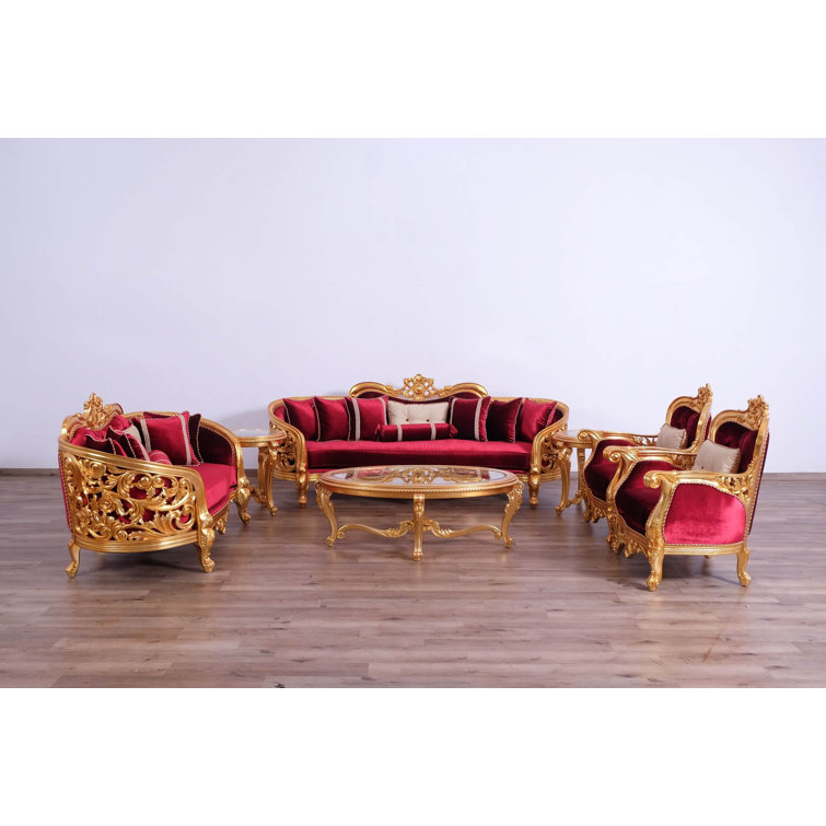 Bellagio Gold Dark Mahogany Round End Table with Glass Top