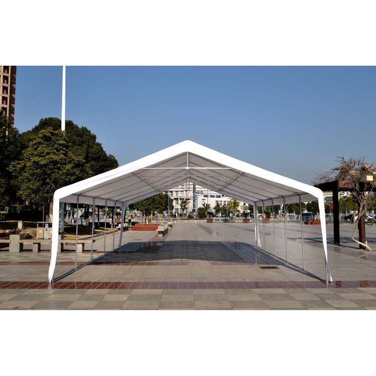 Outsunny 10ft x 20ft White Steel Frame Party Tent with Windows