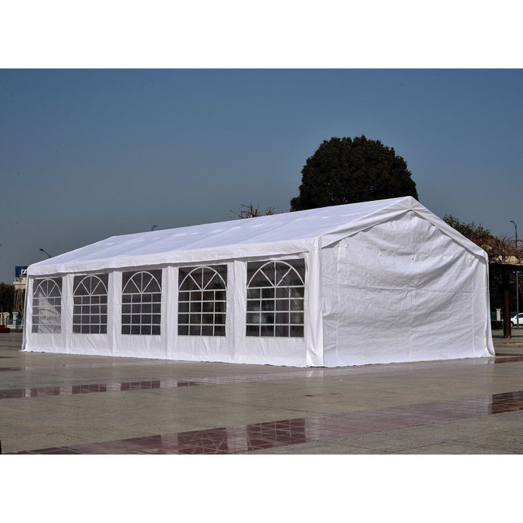 Outsunny 10ft x 20ft White Steel Frame Party Tent with Windows