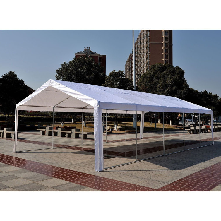 Outsunny 10ft x 20ft White Steel Frame Party Tent with Windows