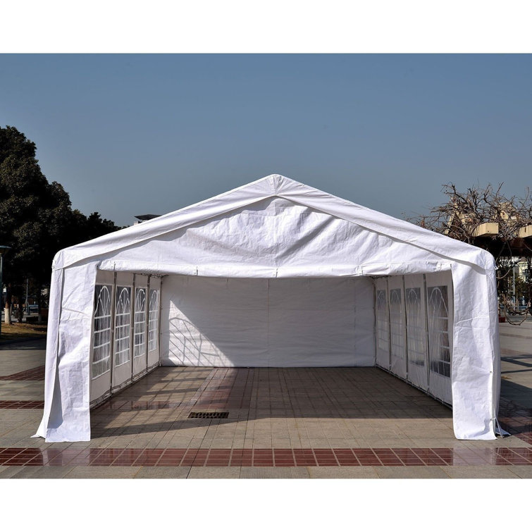 Outsunny 10ft x 20ft White Steel Frame Party Tent with Windows