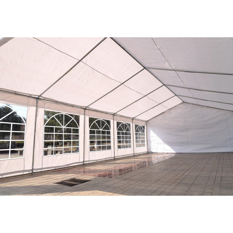 Outsunny 10ft x 20ft White Steel Frame Party Tent with Windows