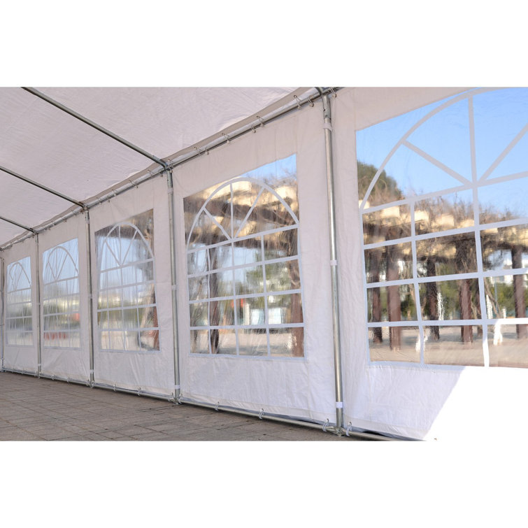 Outsunny 10ft x 20ft White Steel Frame Party Tent with Windows