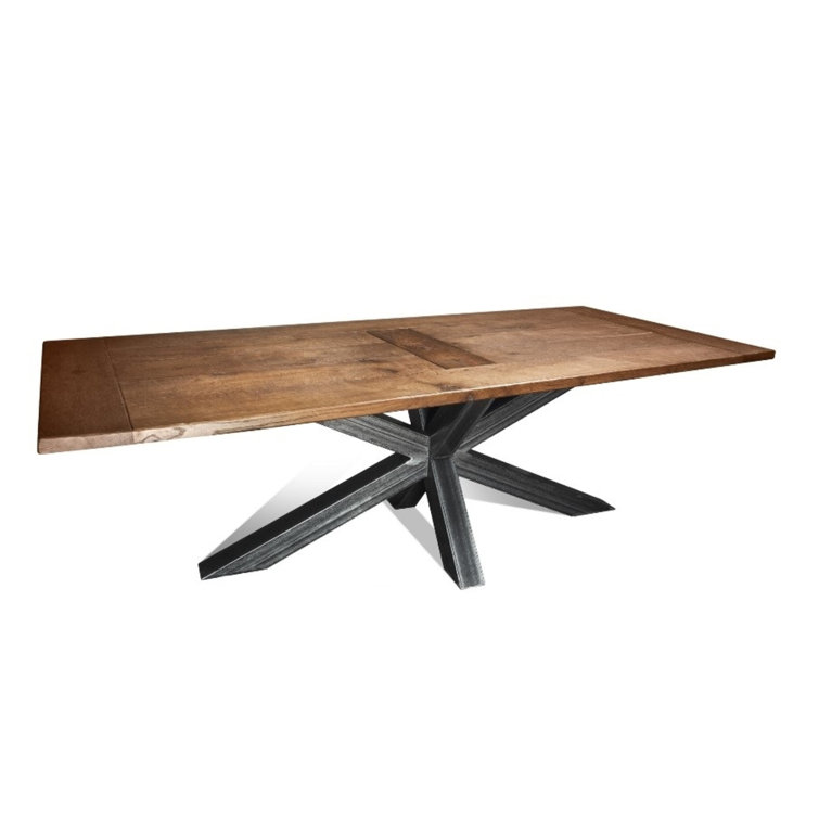 Rectangular Industrial Wood Dining Table for Eight