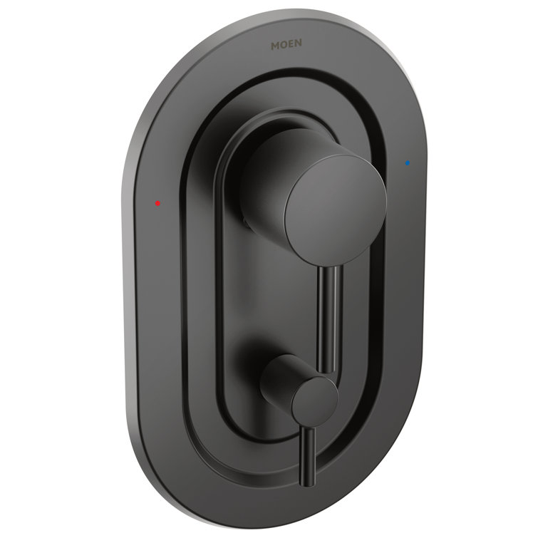 Modern Matte Black 3-Function Shower Trim with Lever Handles