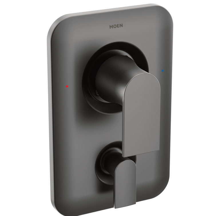 Matte Black Modern Lever Shower Trim Kit