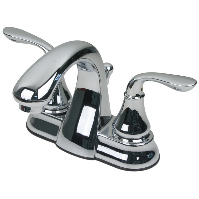 Chrome Centerset Bathroom Faucet with Drain Assembly