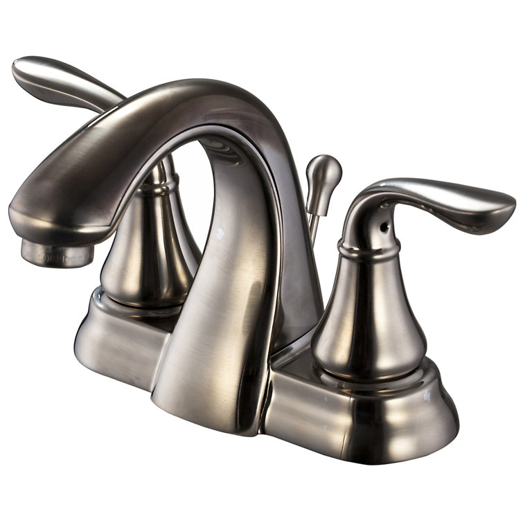 Brushed Nickel Double Handle Centerset Bathroom Faucet