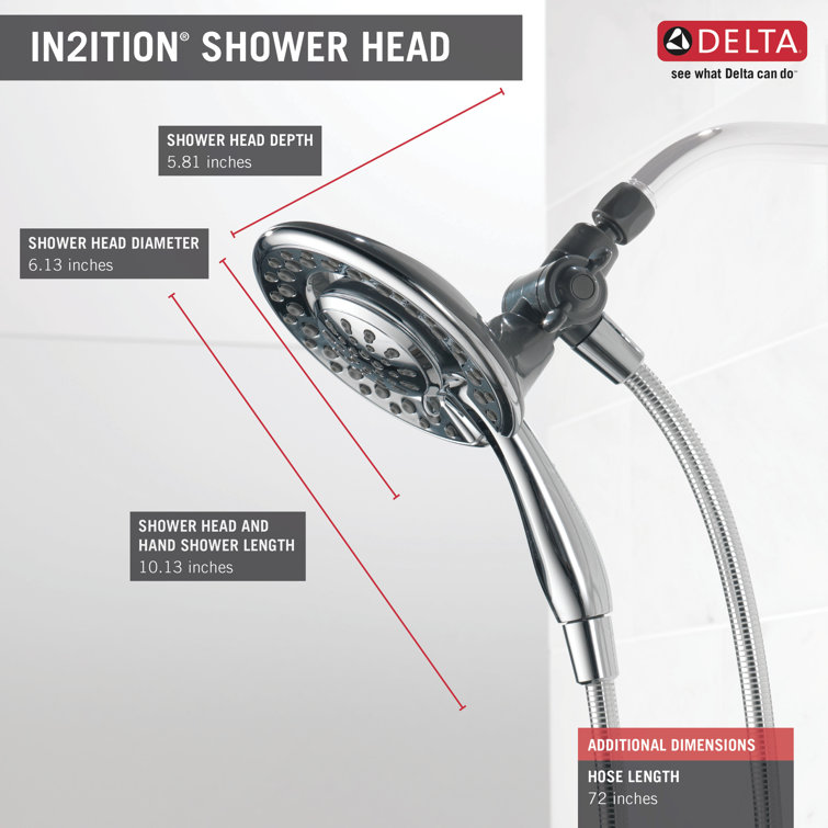 Chrome Dual Handheld and Rain Shower Head with Filter