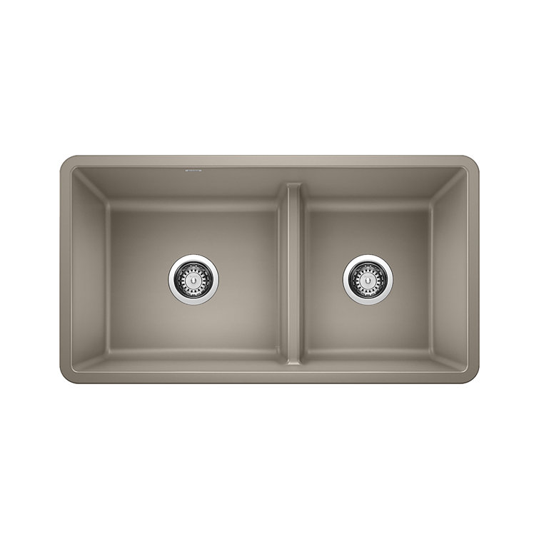 Truffle 33" Stone Double Bowl Undermount Kitchen Sink